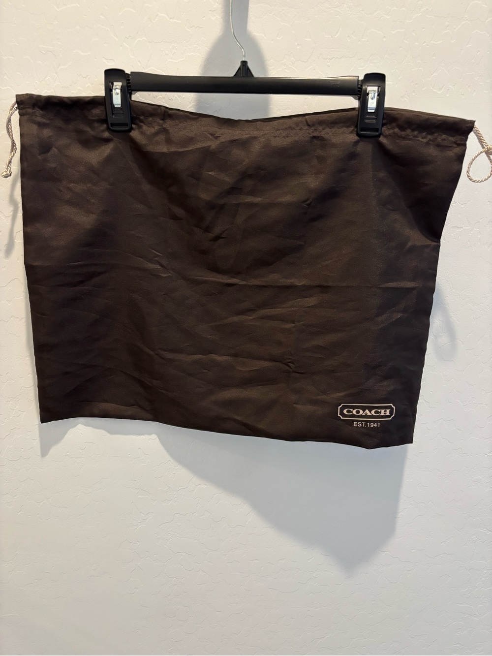 Coach Dark Brown Logo Drawstring Dust Bag